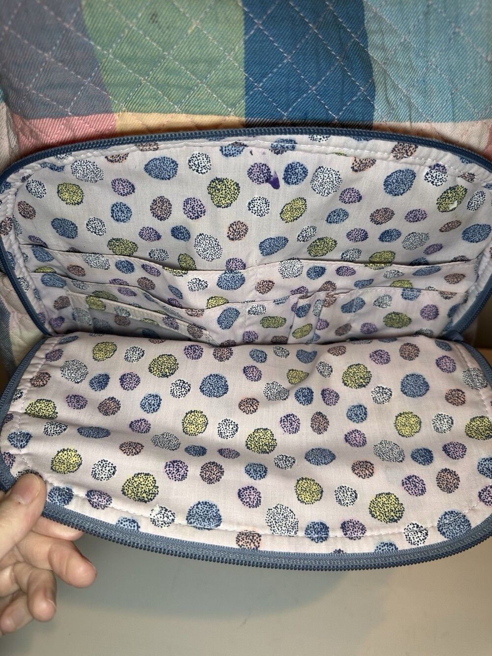 Vera Bradley Pastel Plaid Quilted Backpack - Blue, Pink, Green, Yellow - Picture 5 of 16